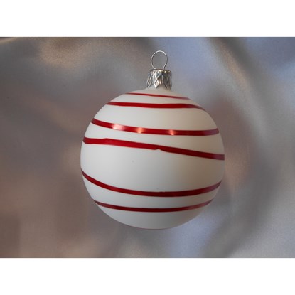 Vánoční koule 8 cm dekor proužky SET/6ks_0