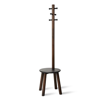 Věšák se stoličkou PILLAR 167x50 cm tm.hnědý_6