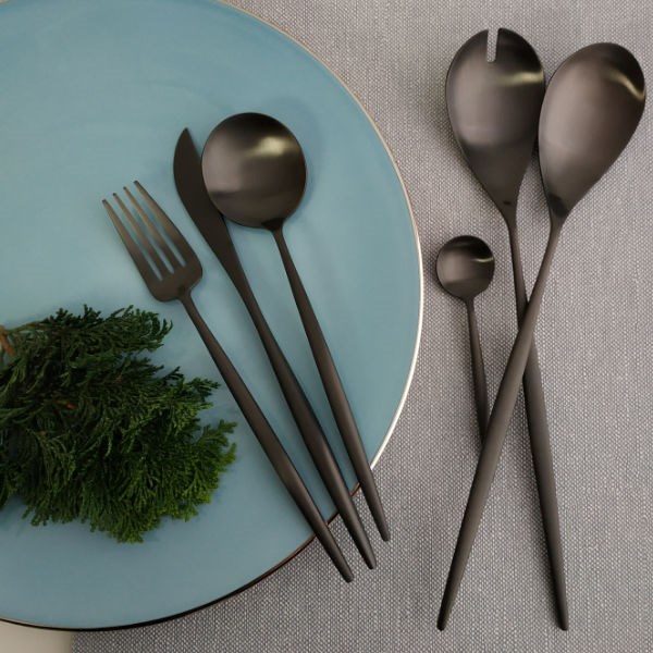 Příbor na salát MOON černý matný_0