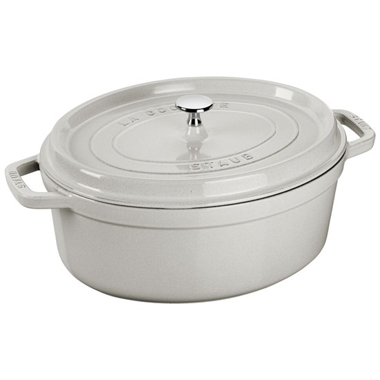 Hrnec oválný 37 cm bílý lanýž_2