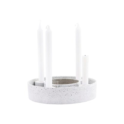 Obrázok Adventný okrúhly svietnik RING na 4 sviečky 26 cm šedý