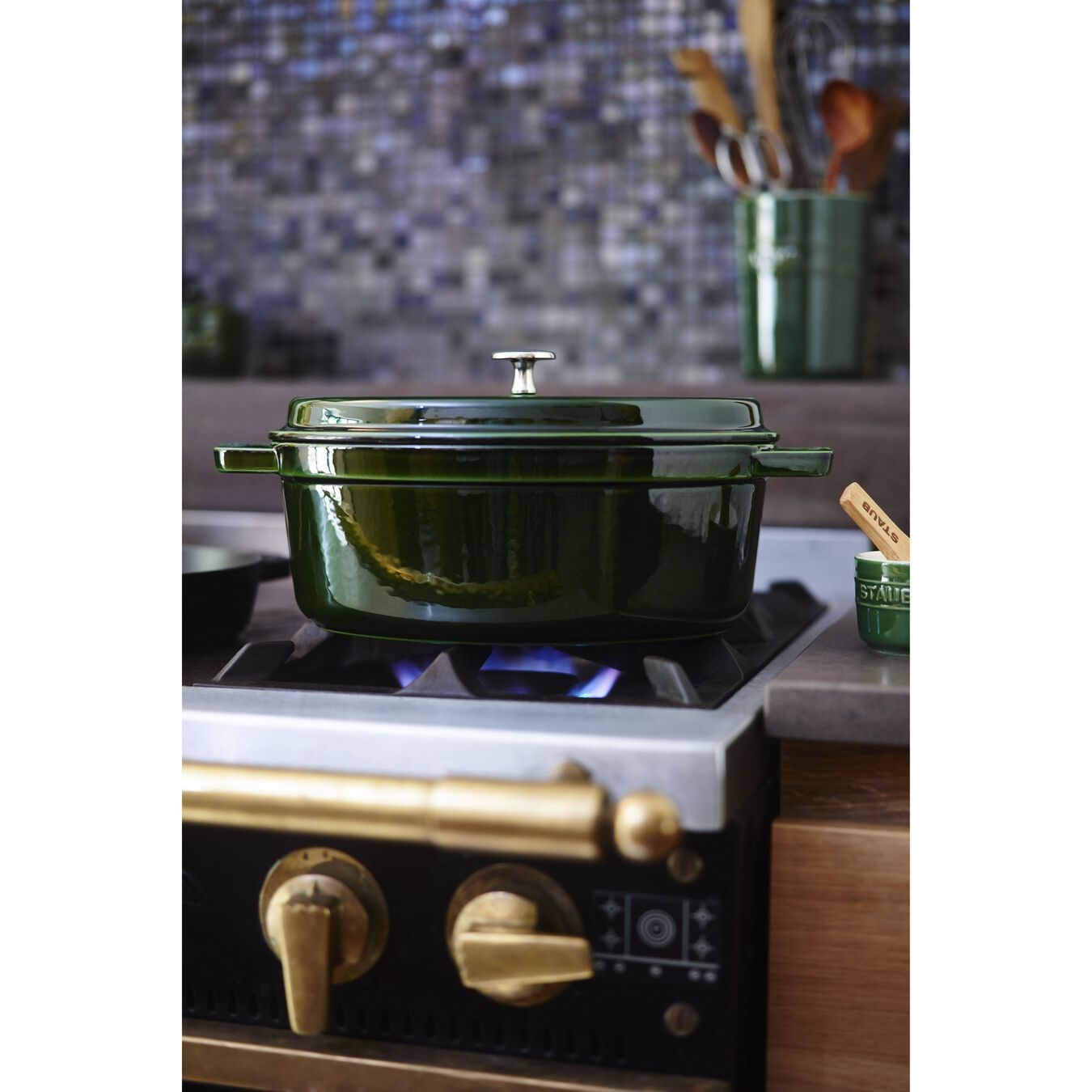 Hrnec STAUB oválný 33 cm zelený_2