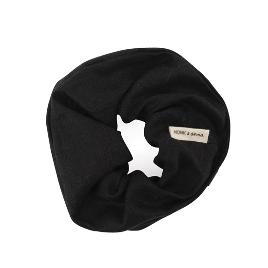 Lněná gumička do vlasů Monk & Anna black_1