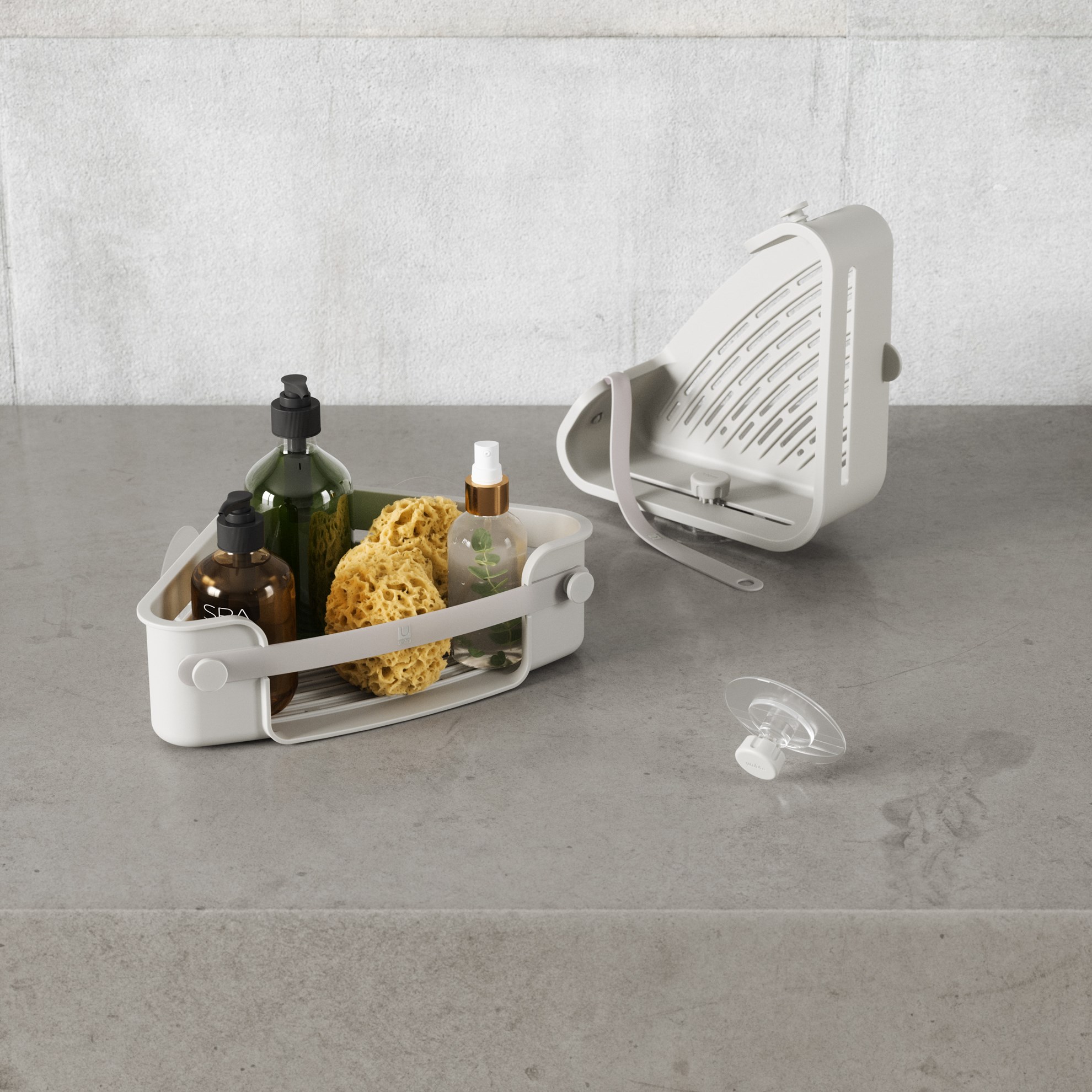 Nástěnná rohová polička FLEX ADHESIVE šedá_5