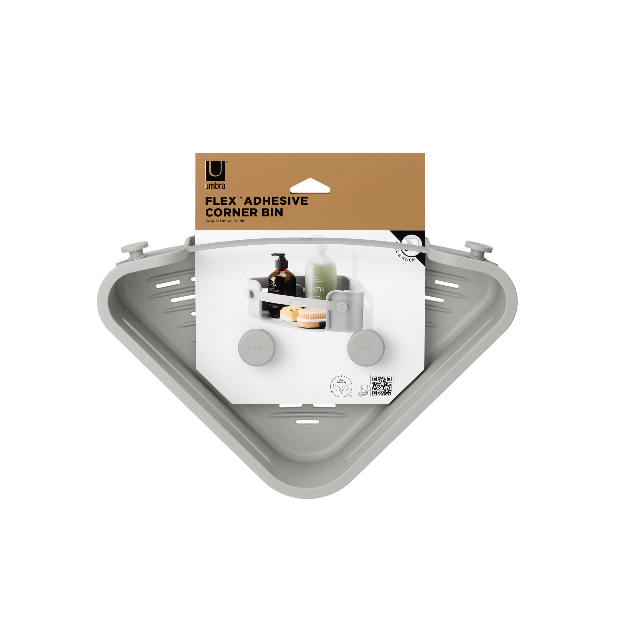 Nástěnná rohová polička FLEX ADHESIVE šedá_6