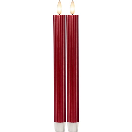 LED dekorační svíčka FLAMME STRIPE SET/2ks V.25cm červená_0