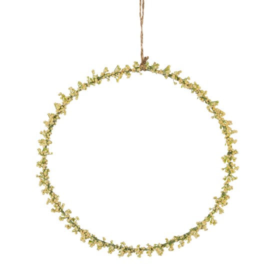 Umělá závěsná bylinková dekorace kruh 22x22x1 cm, žlutá_0
