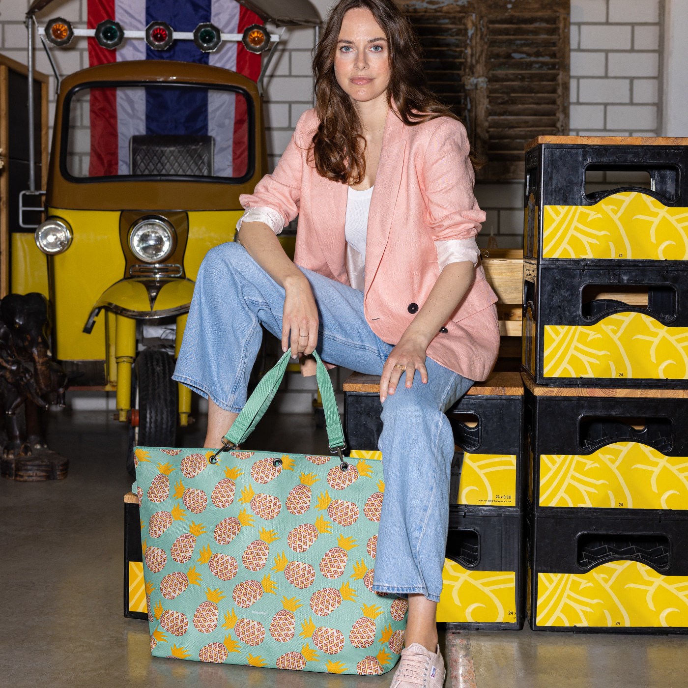 Taška přes rameno Shopper XL pineapple_0