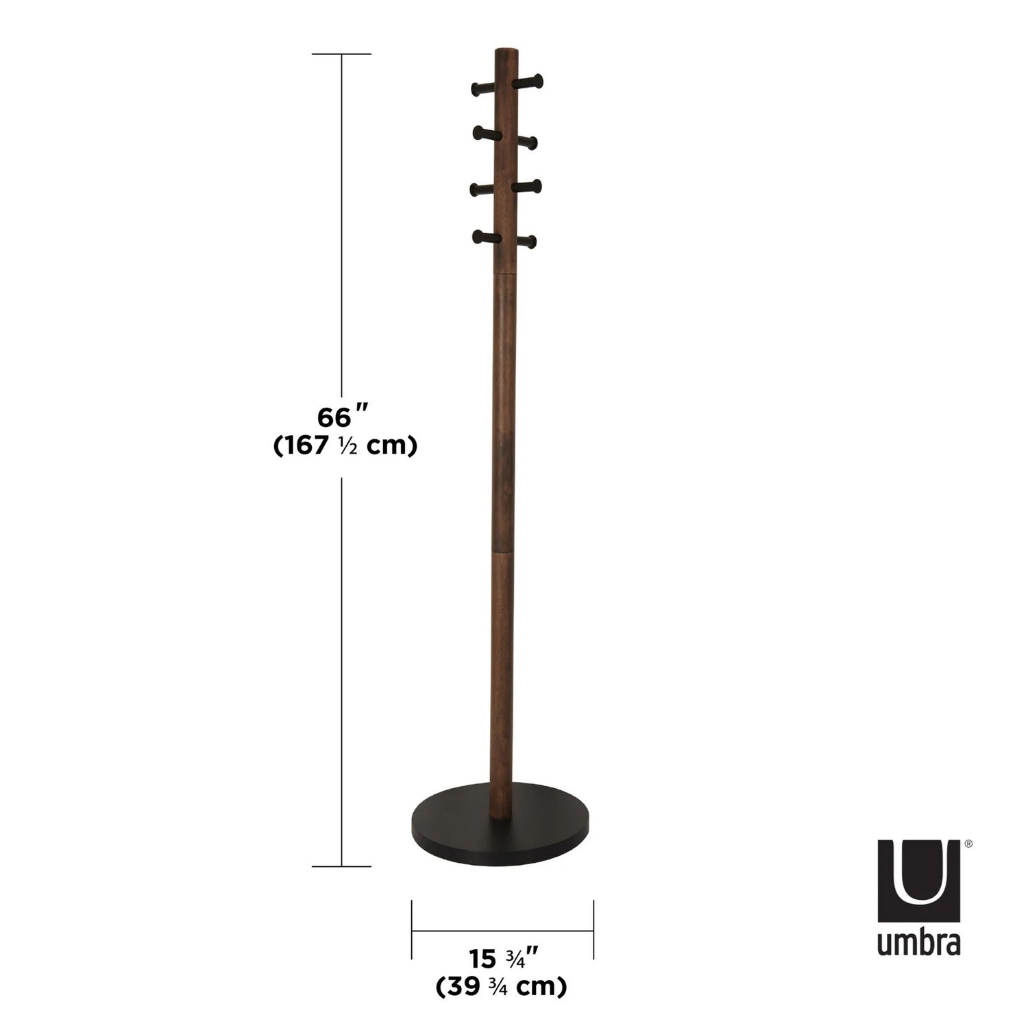Věšák PILLAR 165x51 cm černý, hnědý_3