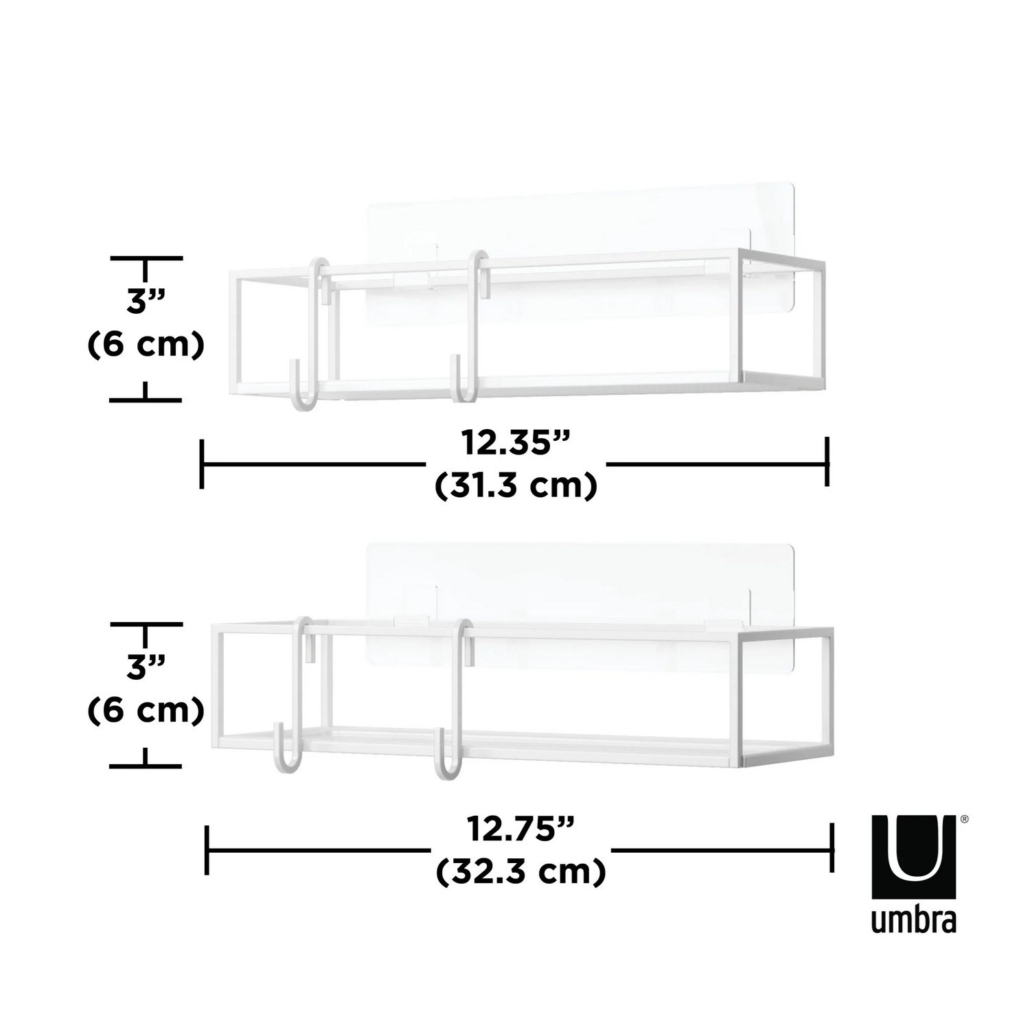 Úložná polička do sprchy/kuchyně CUBIKO SET/2ks bílá_0