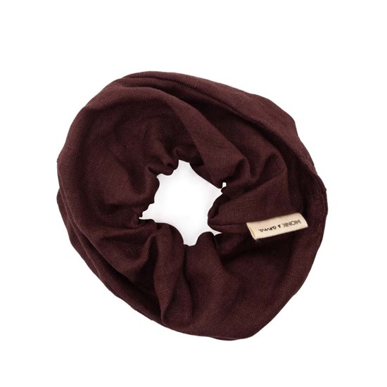 Lněná gumička do vlasů Monk & Anna mahogany_0