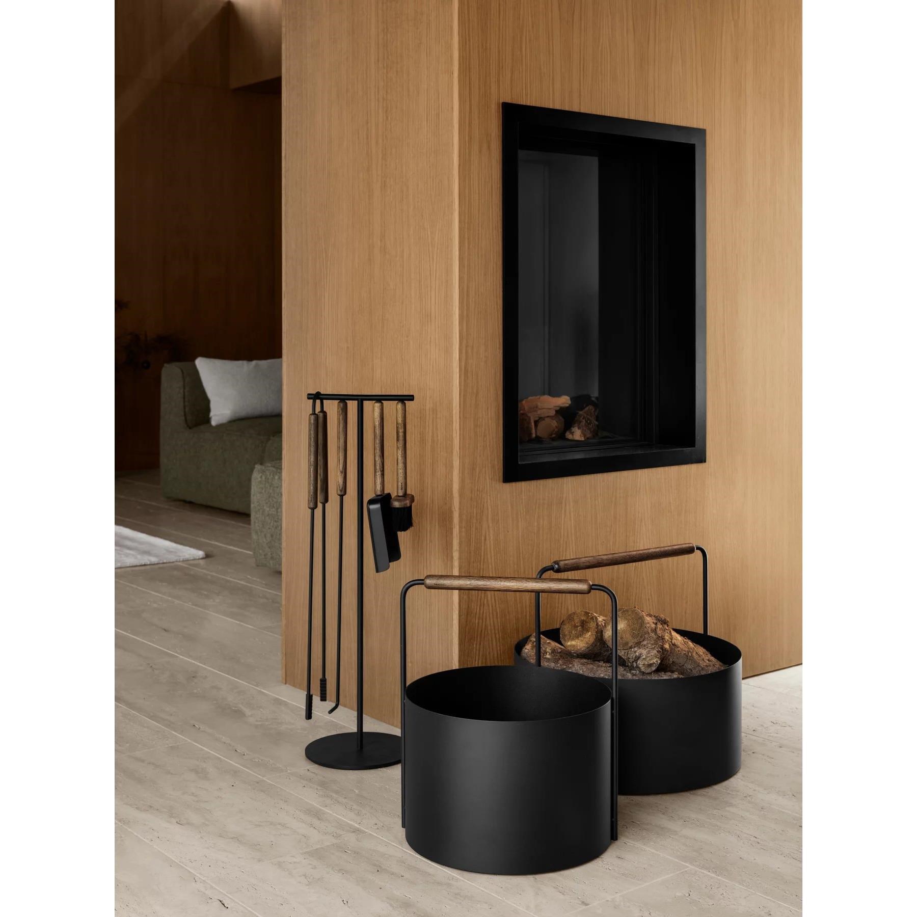 Koš na dřevo Blomus ASHI P.45cm černo hnědý_1