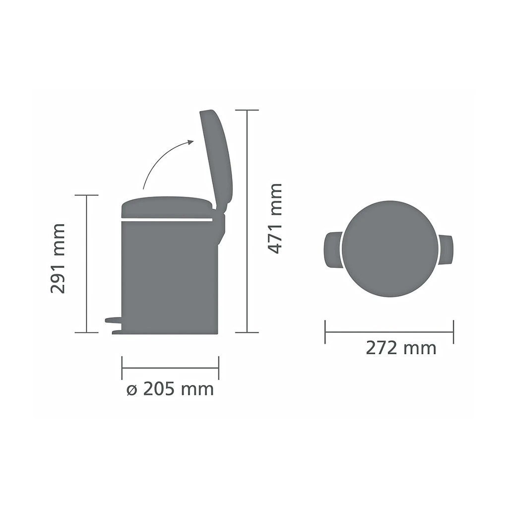 Pedálový odpadkový koš Brabantia NEW ICON 5l bílý_5