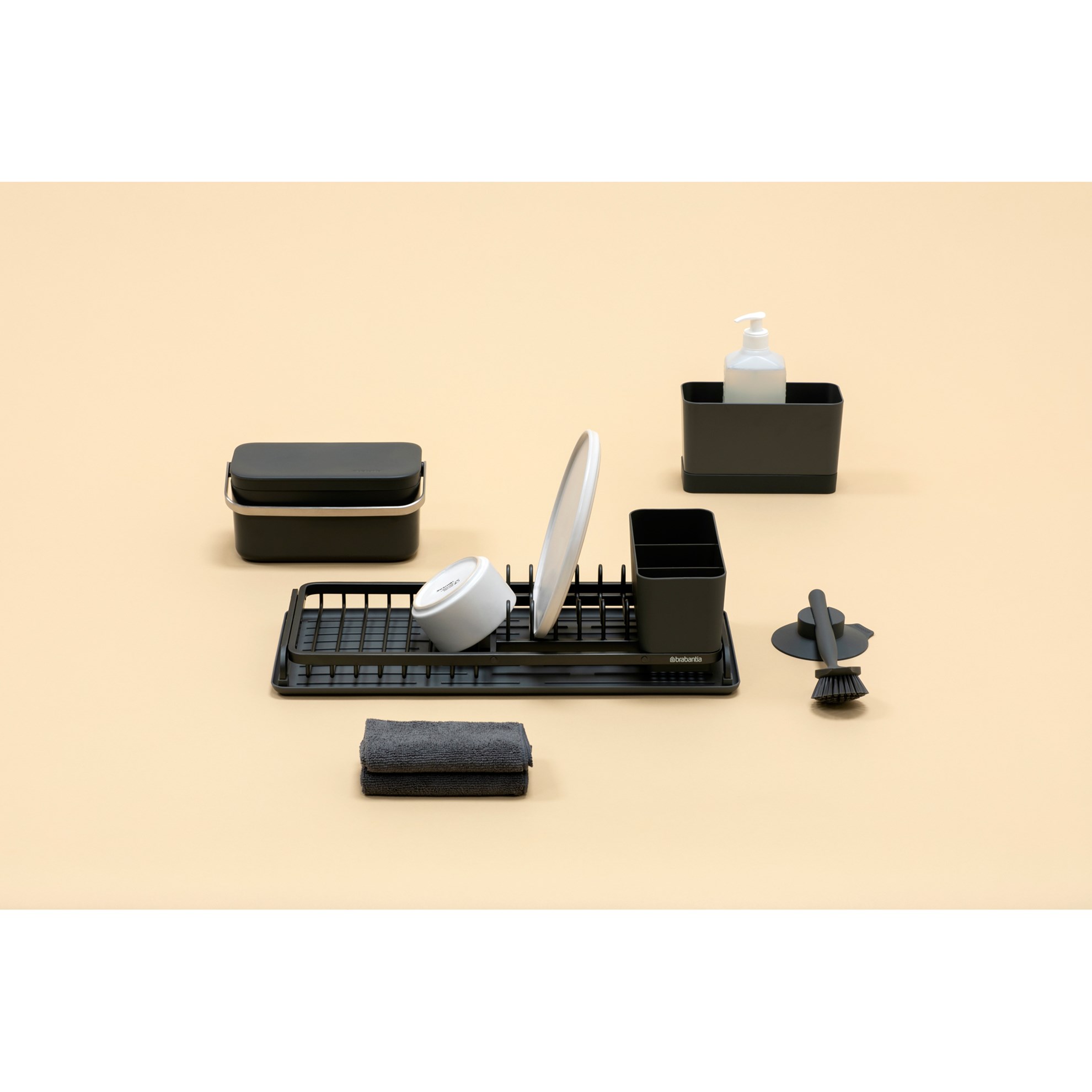 Kartáč na nádobí s držákem Brabantia D.23,5cm šedý_0