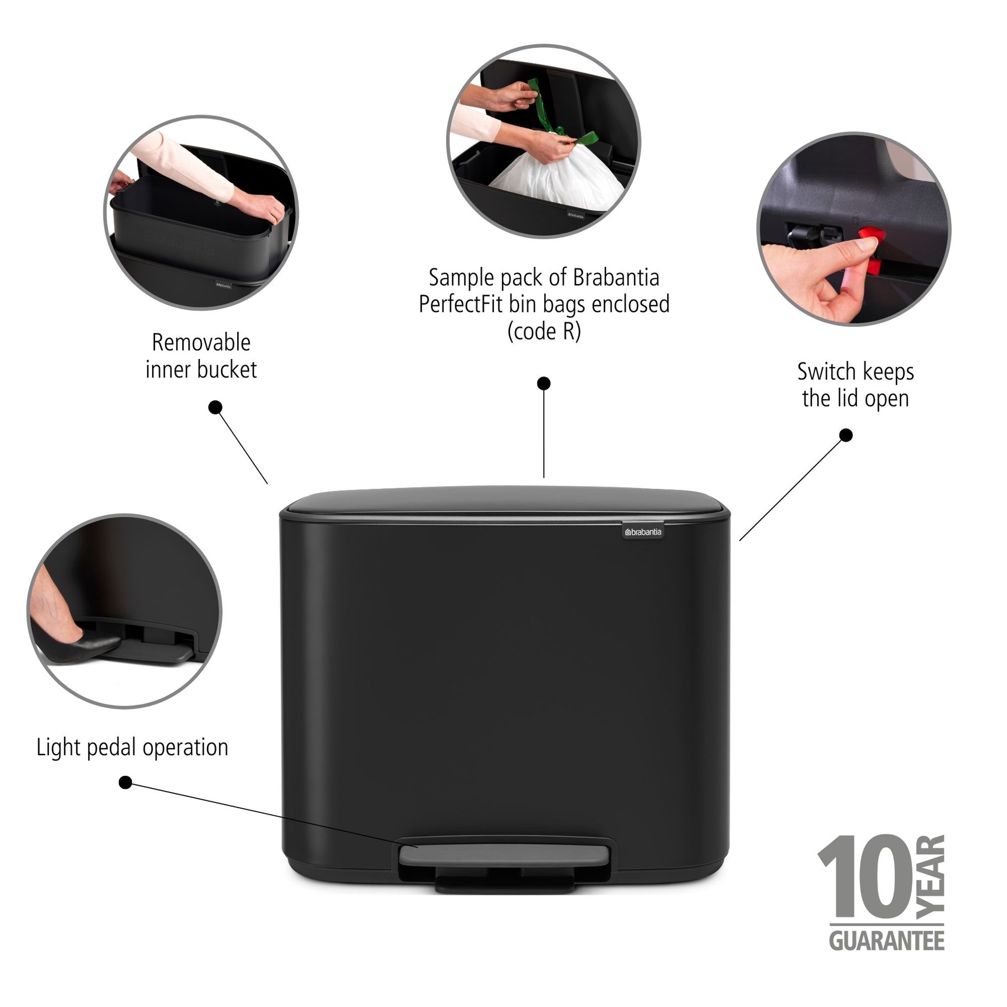 Pedálový odpadkový koš Brabantia BO 36l černý_8