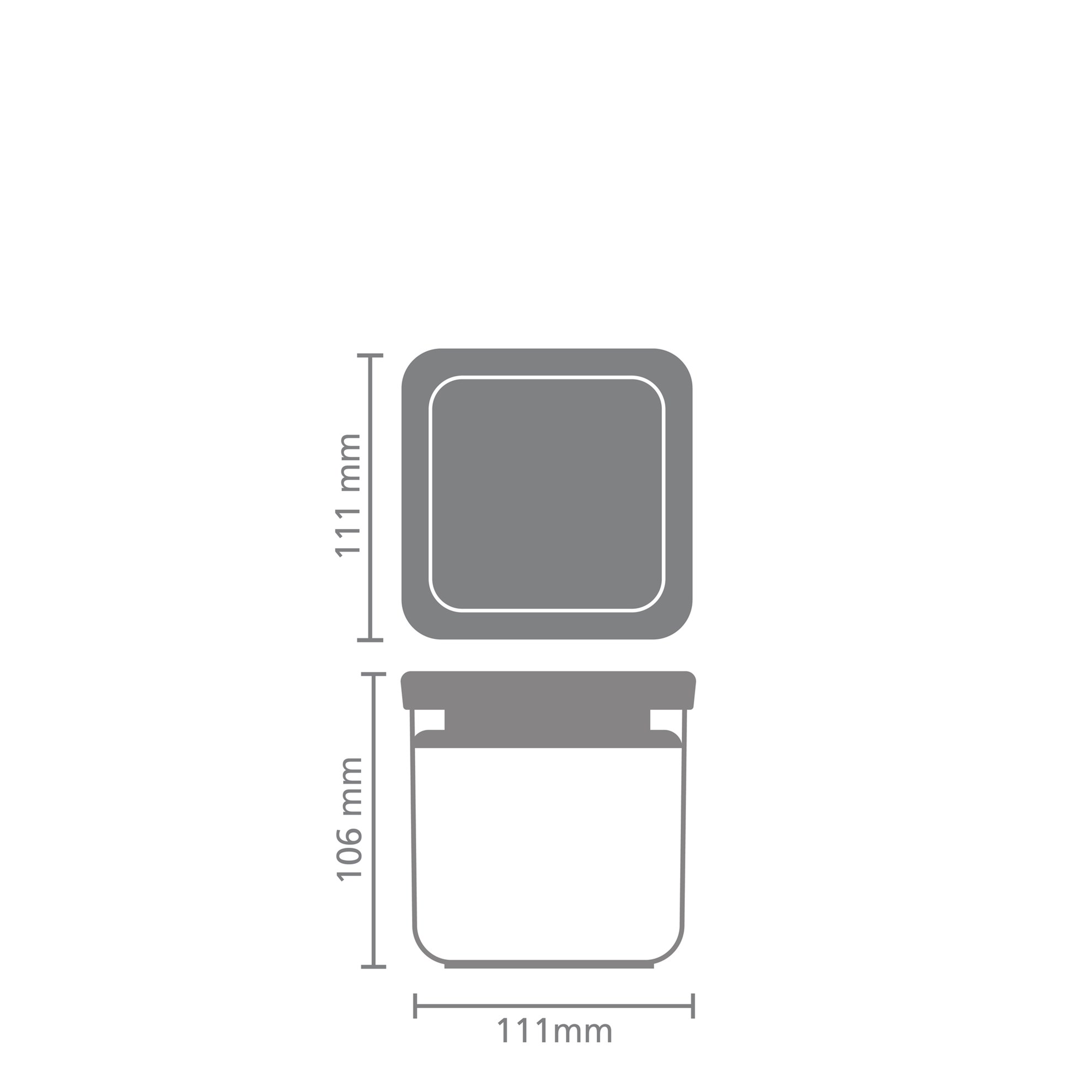 Plastová dóza Brabantia SQUARE 700ml tmavě šedá_0