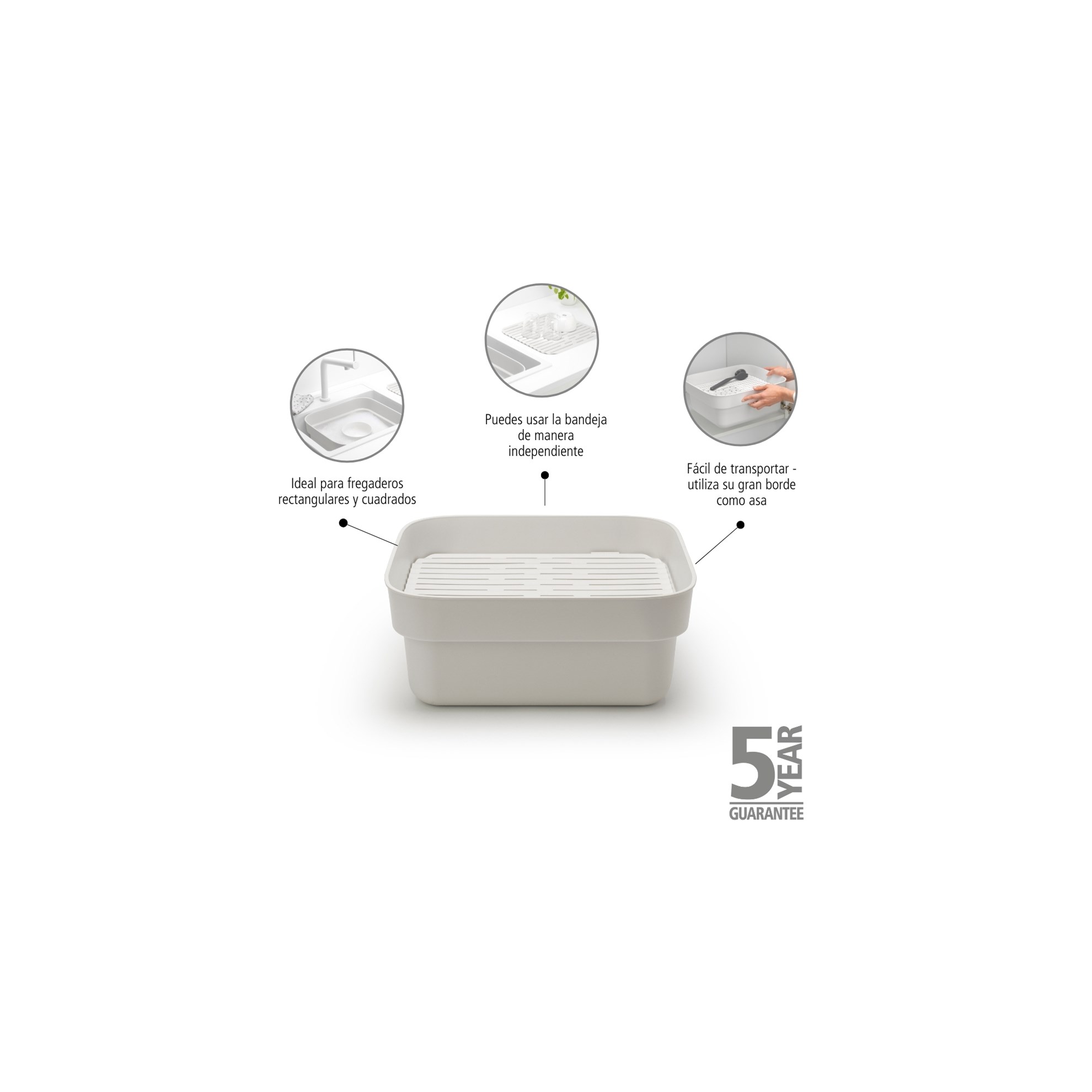 Mísa na mytí nádobí Brabantia s odkapávačem světle šedá_3