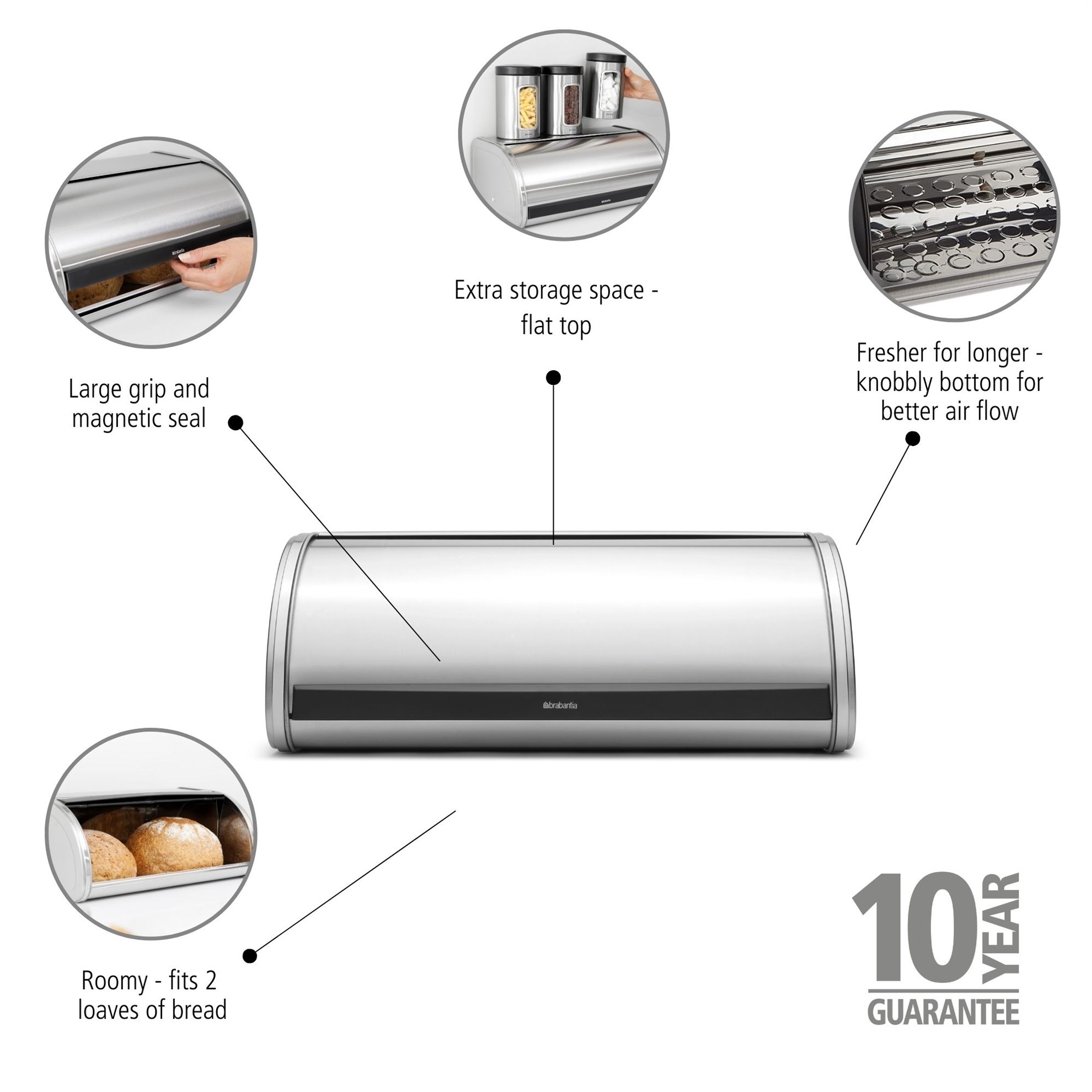 Chlebník Brabantia ROLL TOP 44,5x26cm nerezový_3
