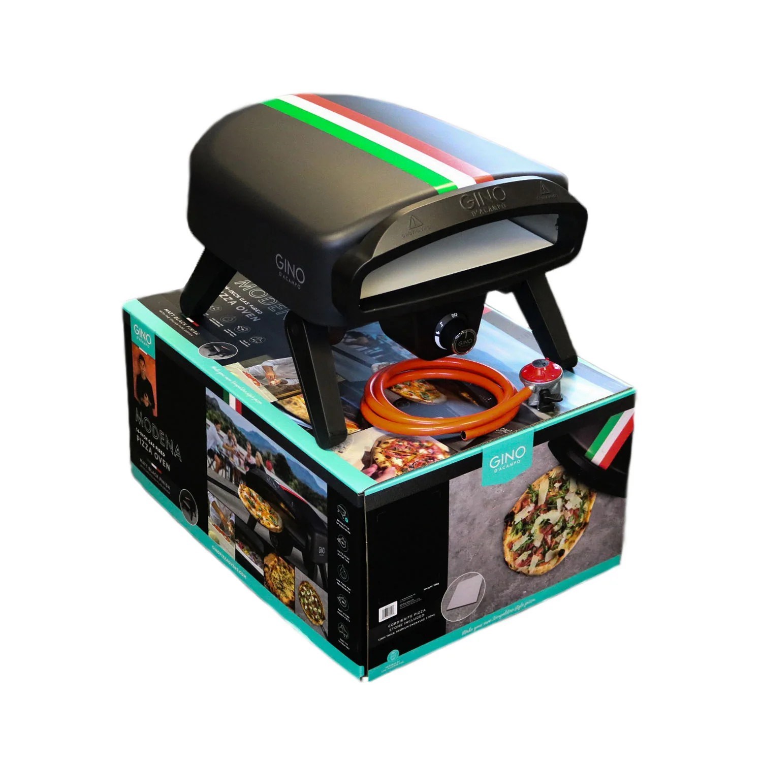 Plynová trouba na pizzu Gino VESUVIO černá s vlajkou_7