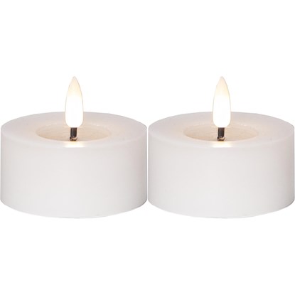 LED větší čajová svíčka FLAMME SET/2ks bílá_0