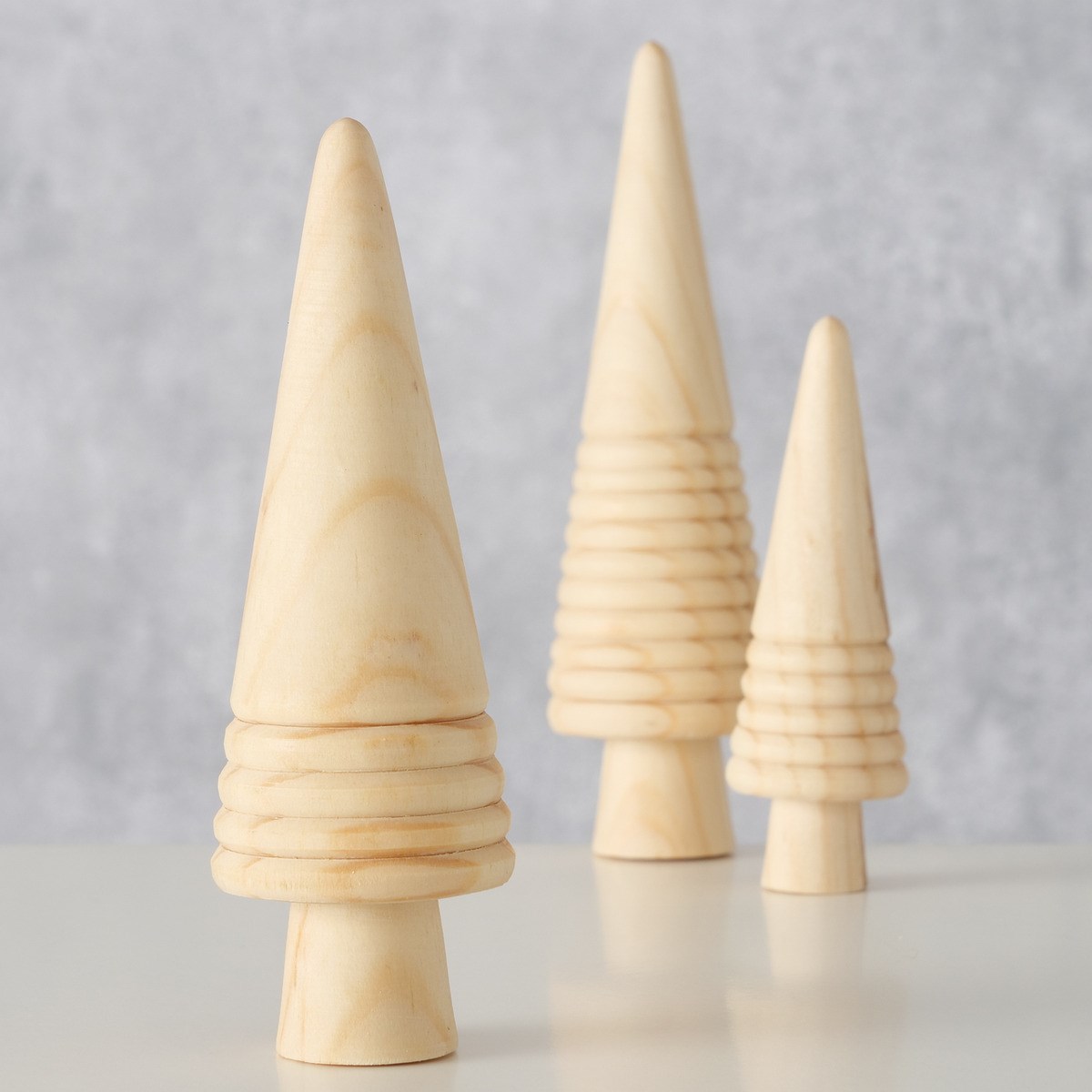 Dřevěná dekorace stromek Henje V.9-14cm SET/3ks přírodní_3
