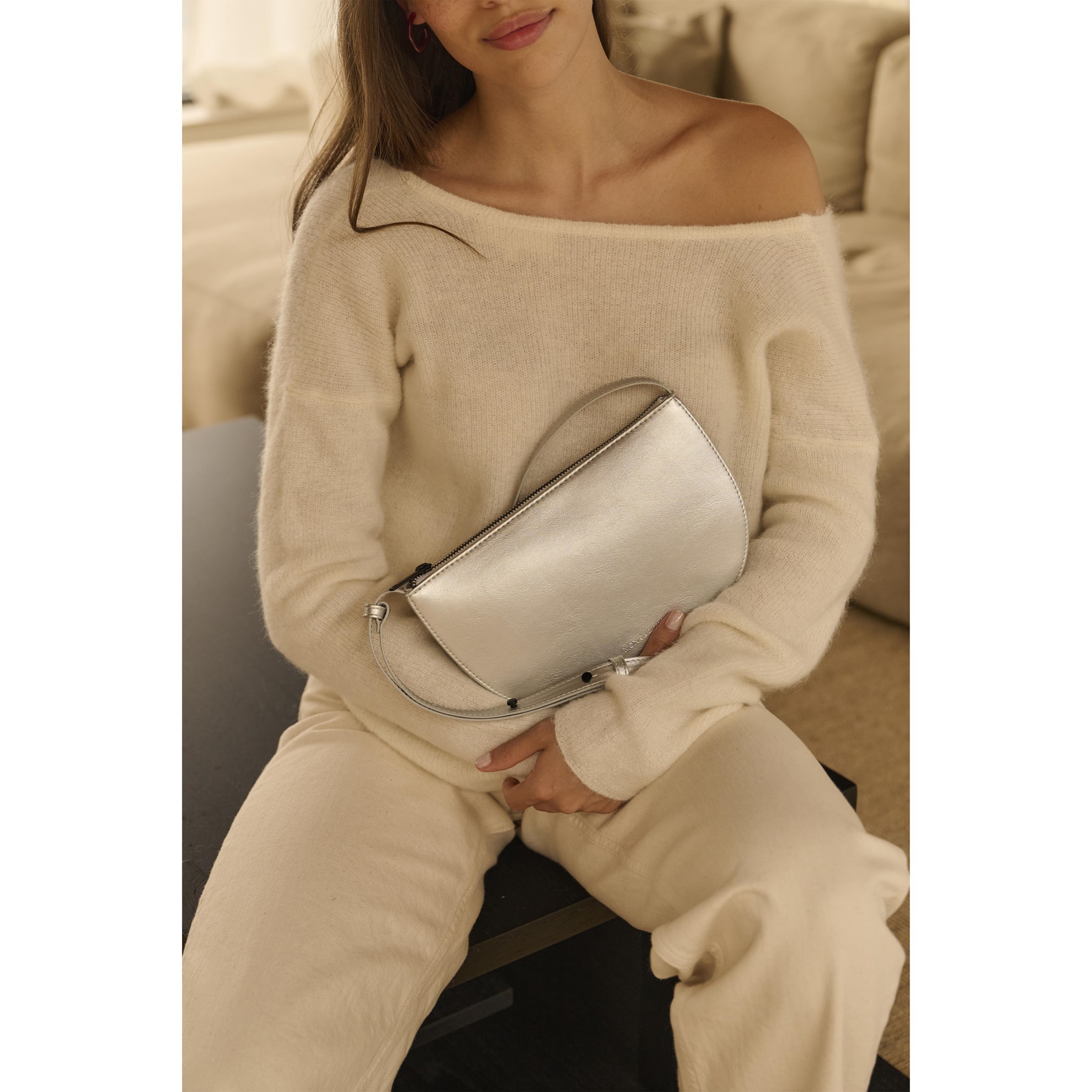 Kabelka Monk & Anna FAROU půlměsíc hematite_1