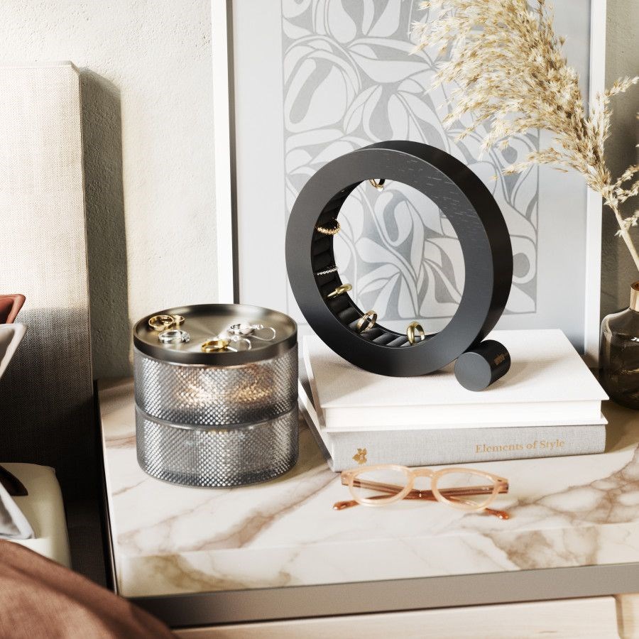 Kulatá šperkovnice Umbra FERRIS P.19 cm černá_3