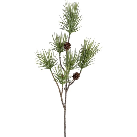 Umělá borová větvička se šiškami 72 cm zelená_0