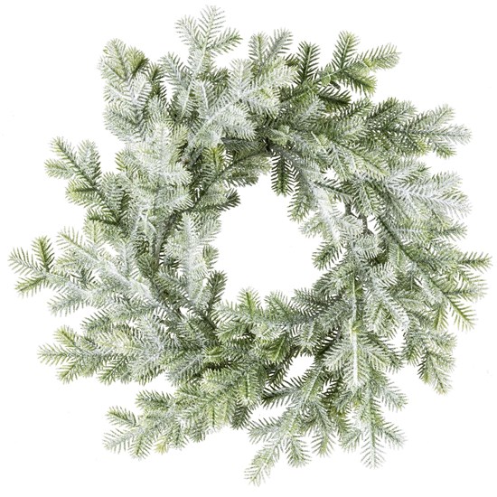 Dekorační věnec tis 28 cm, zelený omrzlý_0