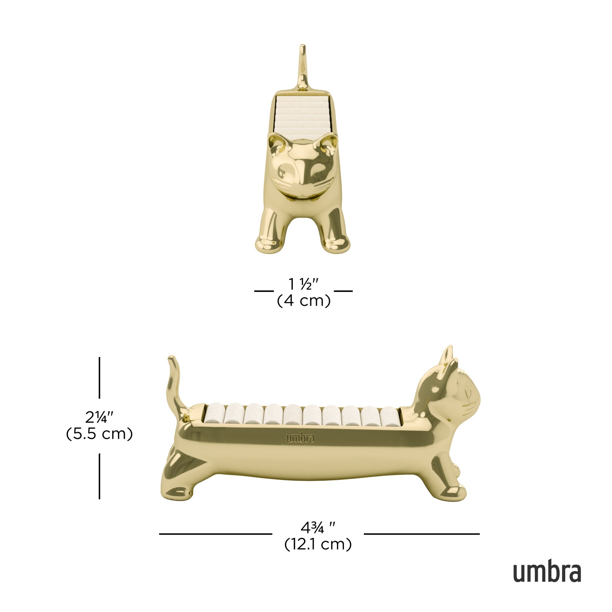 Šperkovnice na prstýnky Umbra ALI CAT mosazná_1
