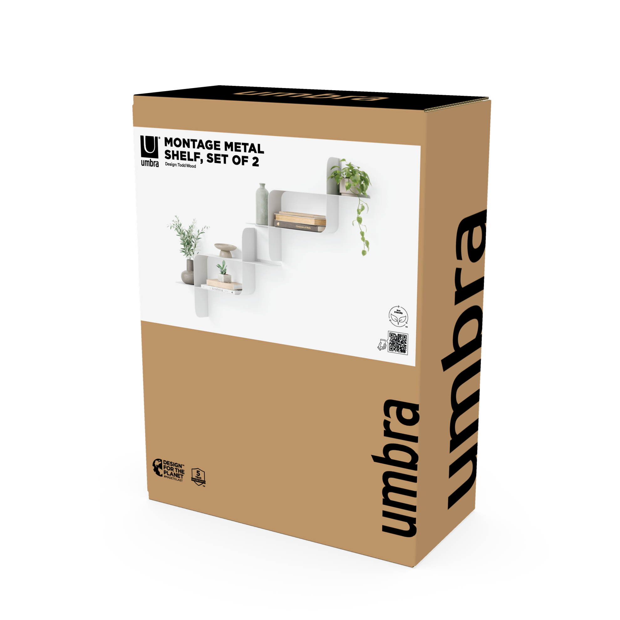 Kovové police Umbra MONTAGE SET/2ks bílé_5