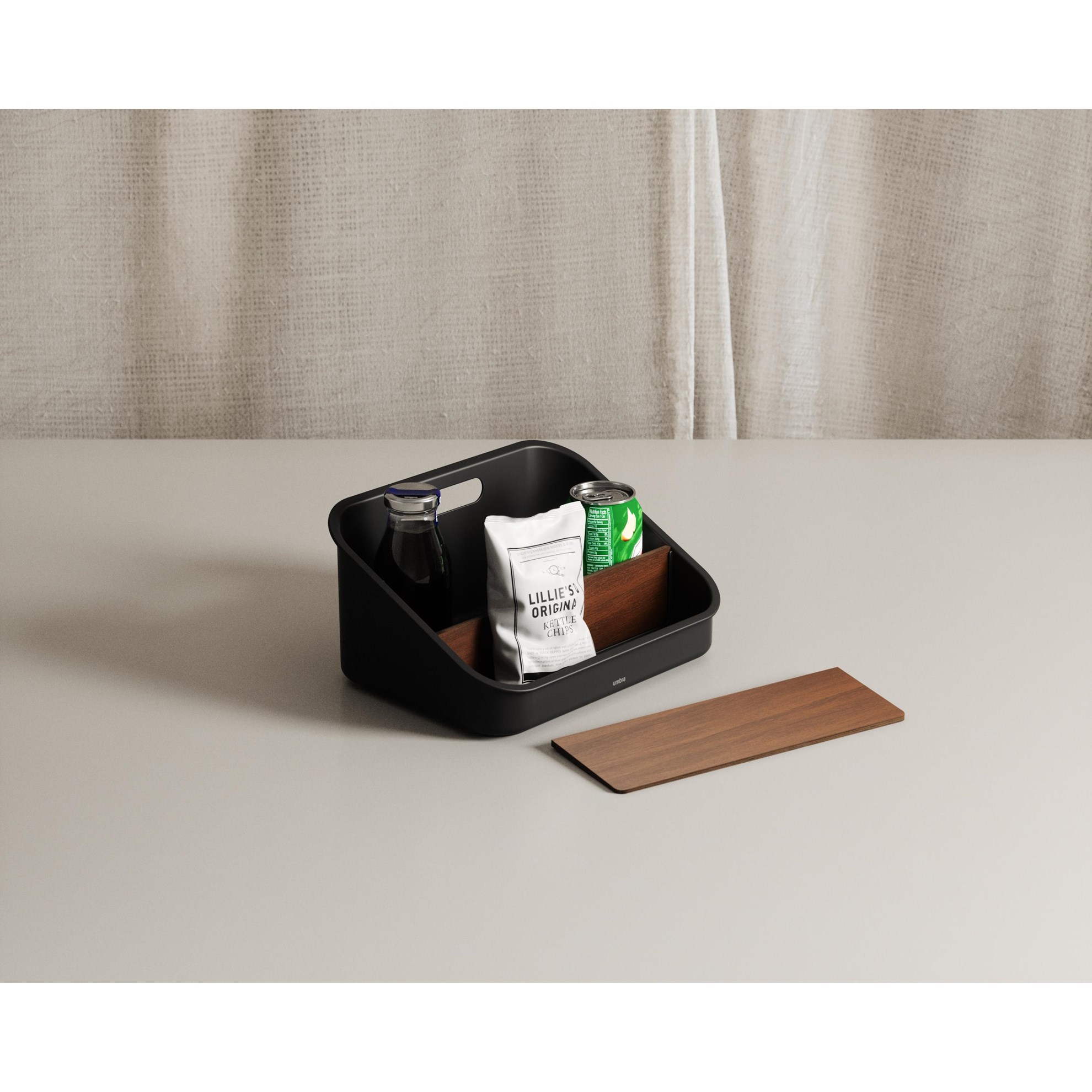 Organizér Umbra BELLWOOD odnímatelné přepážky 26x20x13 cm černý/ořech_0