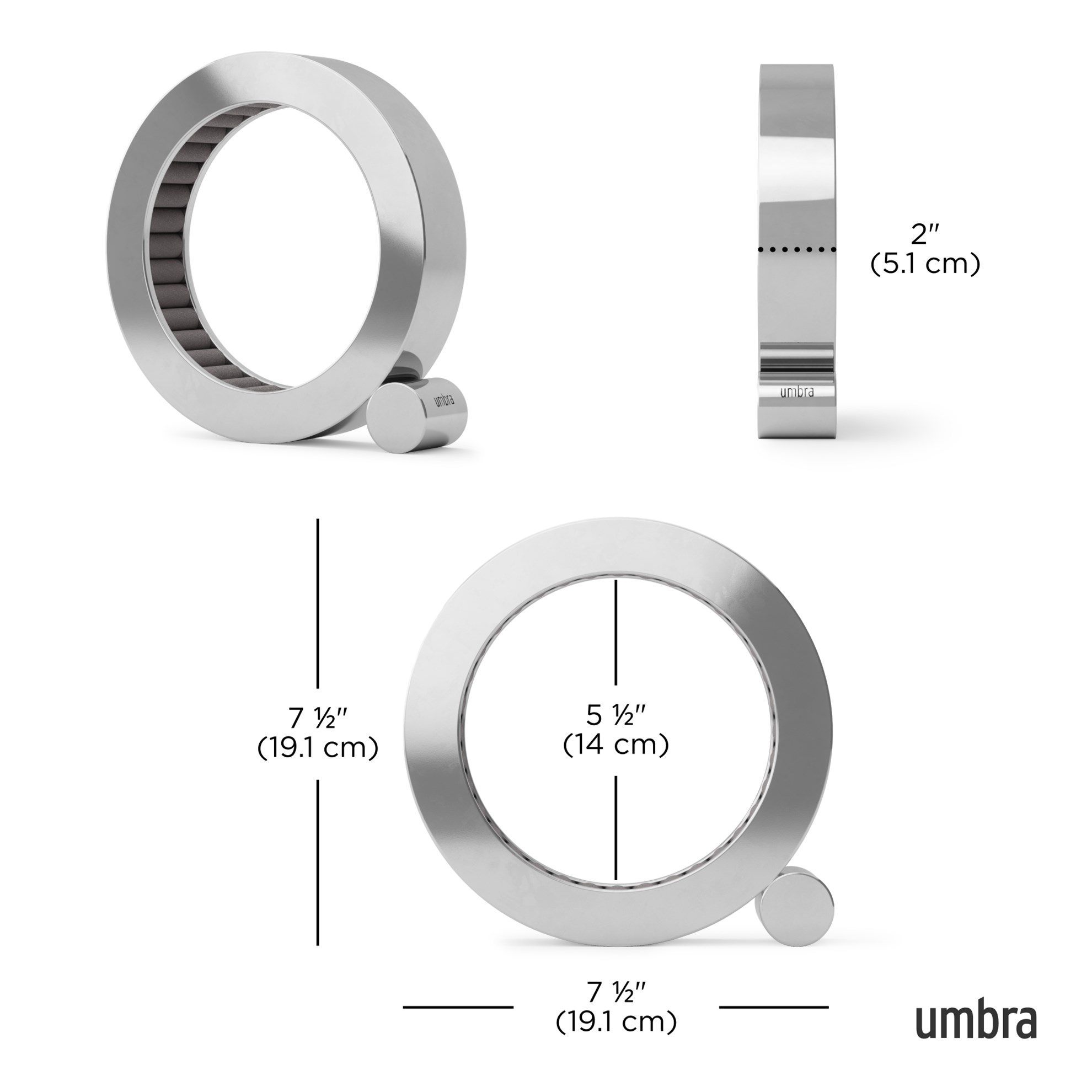 Kruhová šperkovnice na prstýnky Umbra FERRIS chrom_1