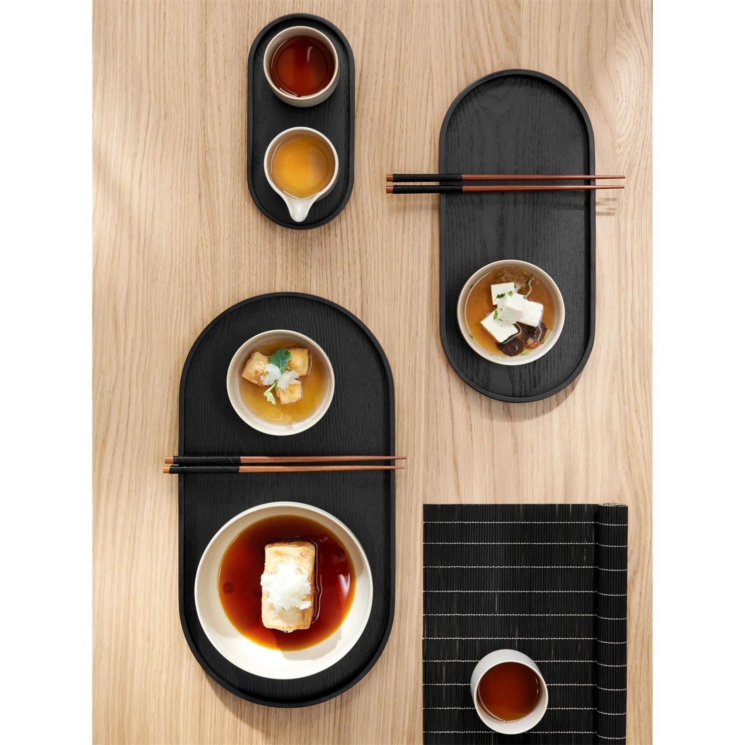 Dřevěný tác Asa SONOKO oválný 35,5x16,5cm černý_0