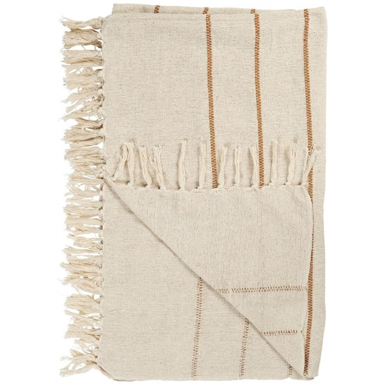 Pléd/přehoz Ib Laursen 130x160 cm s hnědými proužky_0