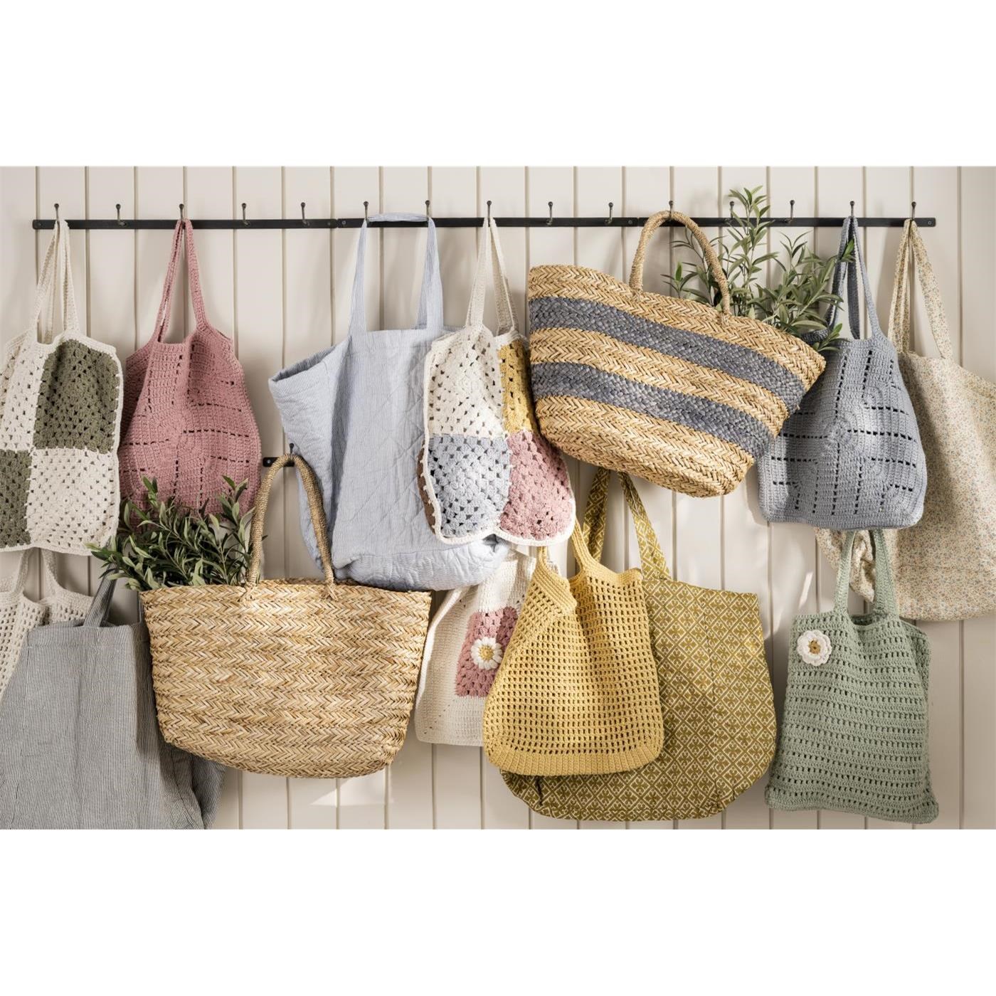 Prošívaná pruhovaná taška Ib Laursen modro-bílá 180x130 cm_2