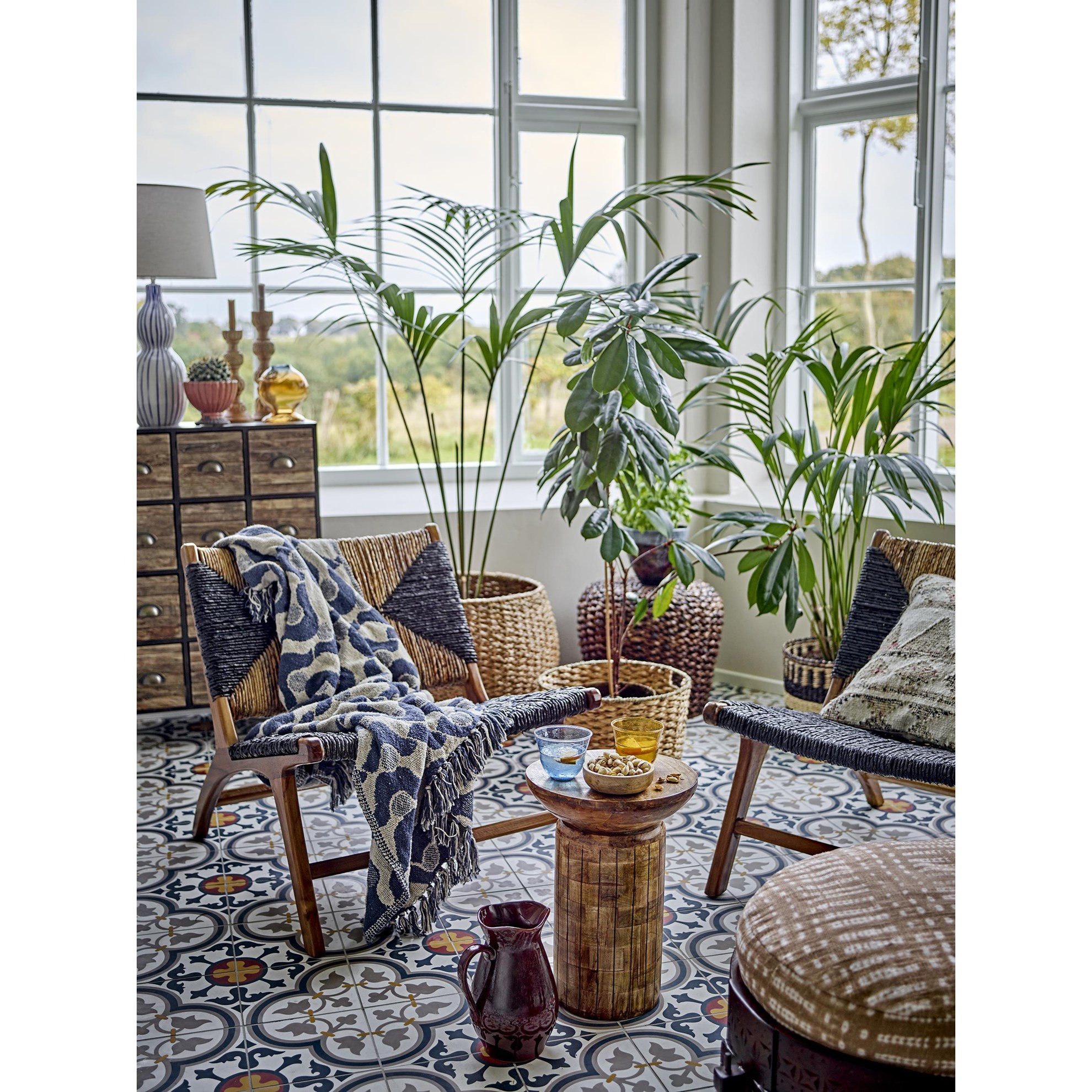 Pléd z recyklované bavlny SANTENA 160x130cm modrý_3