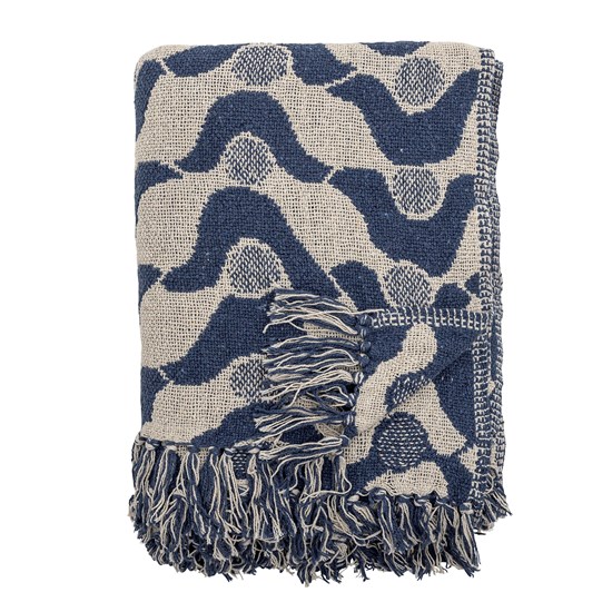 Pléd z recyklované bavlny SANTENA 160x130cm modrý_5