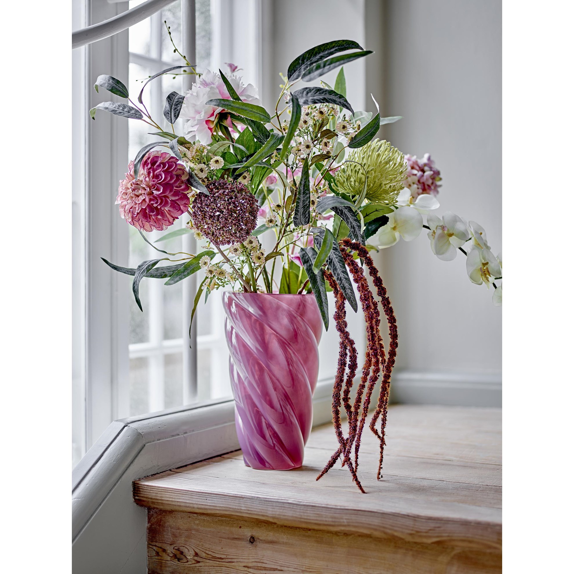 Umělá květina VOSKOVKA V.91cm bílá_3