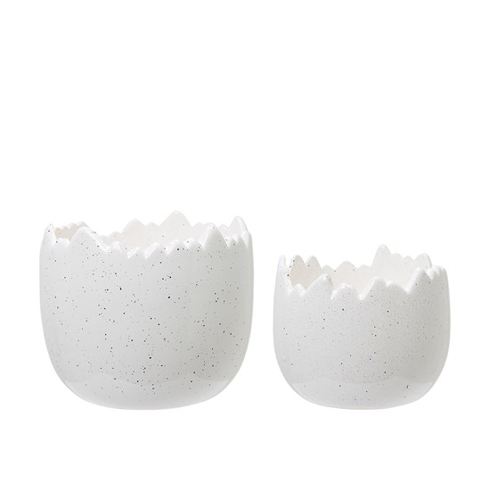 Keramické květináče MONA skořápka V.14/12cm SET/2ks bílé_3