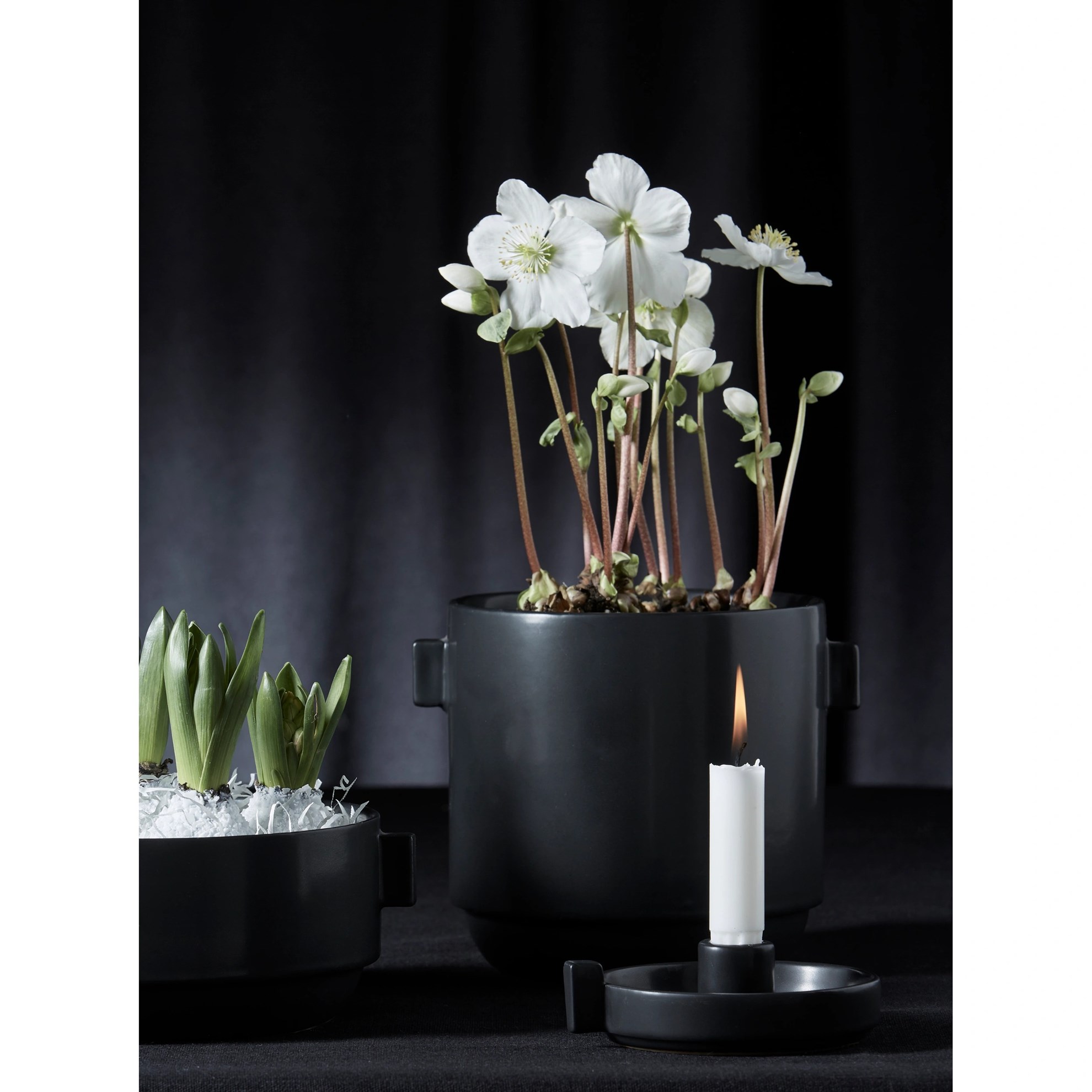 Kameninový květináč RACHEL V.14cm černý_2