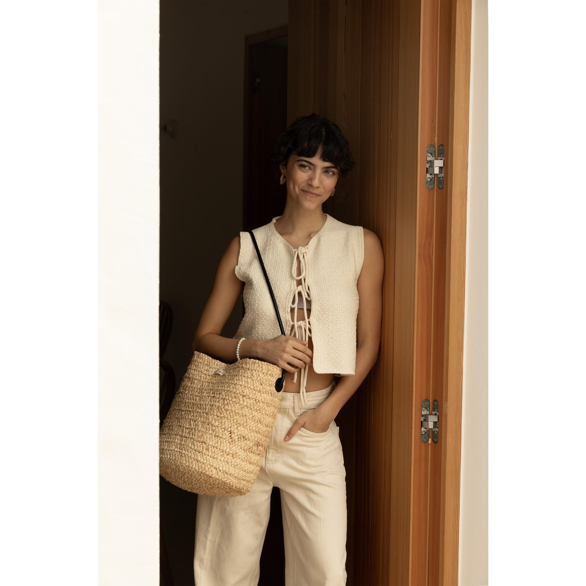 Slaměná taška Monk & Anna SAMA rafia, black_4