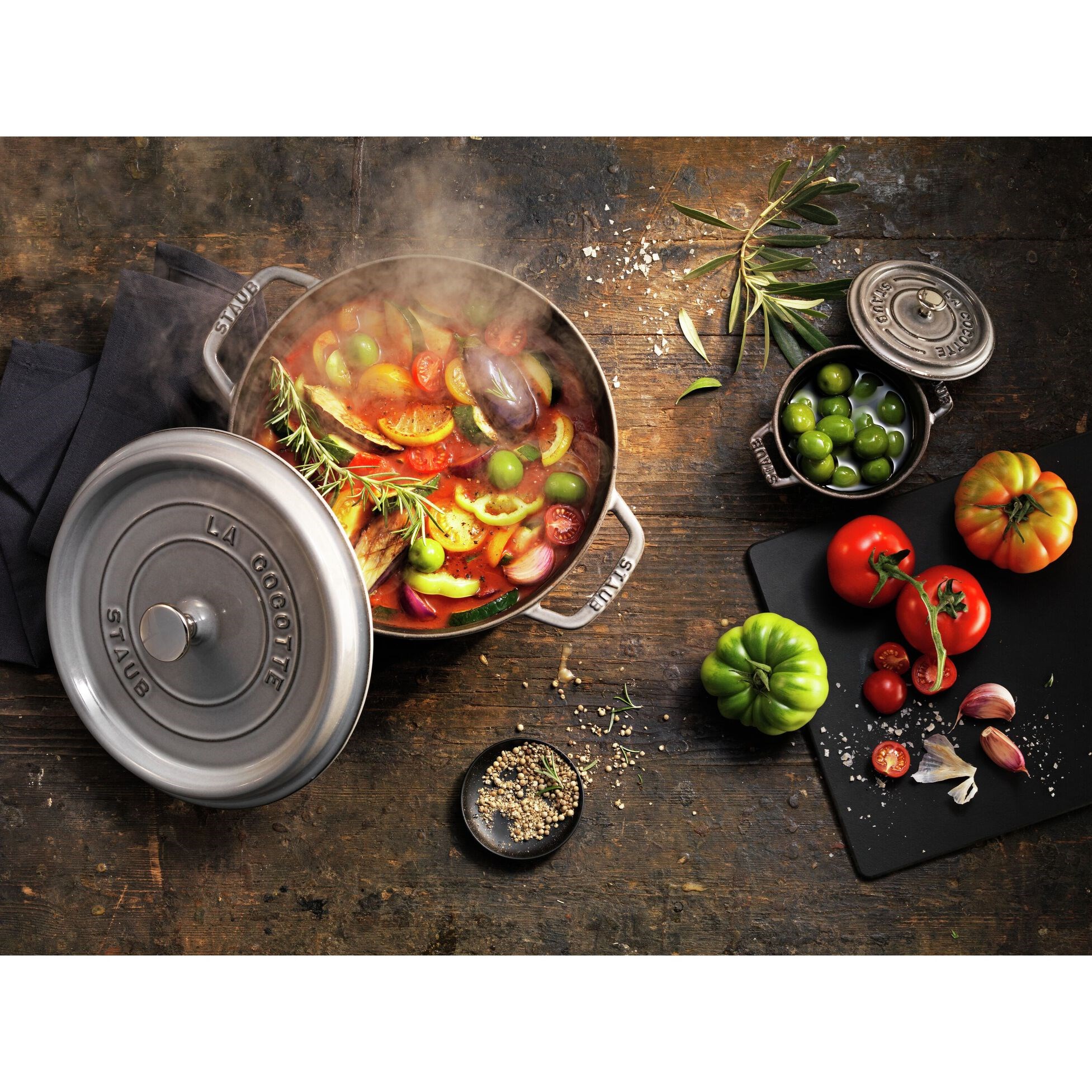 Hrnec STAUB  kulatý 34cm šedý 12,6l_0