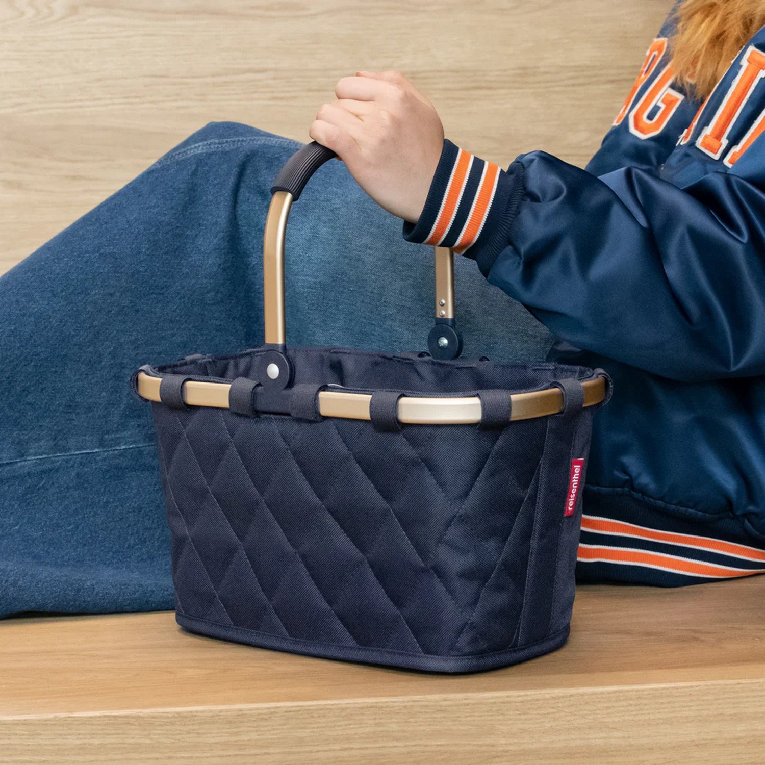 Nákupní košík Reisenthel Carrybag  XS frame rhombus midnight gold_0