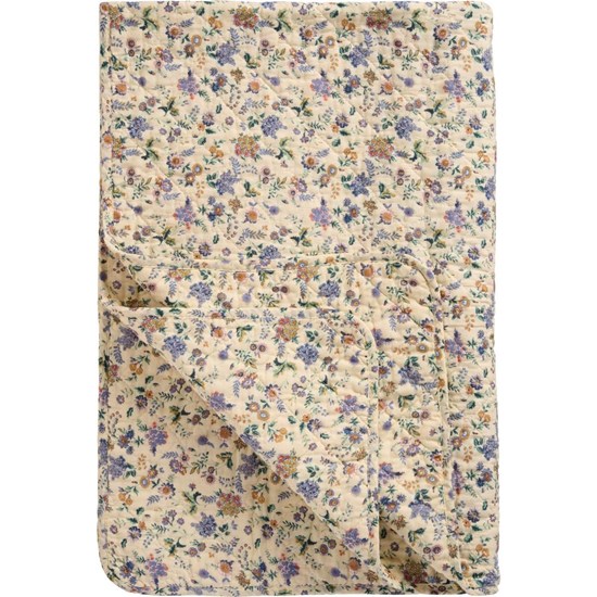 Prošívaná deka/přehoz Ib Laursen béžová s květy 180x130 cm_0