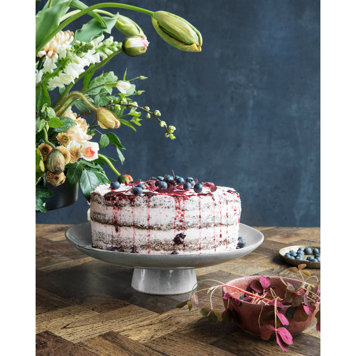 Podnos na dort House Doctor RUSTIC P.32cm šedomodrý_6