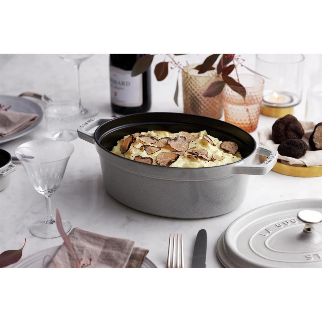 Hrnec STAUB  oválný 37cm bílý lanýž 8l_2