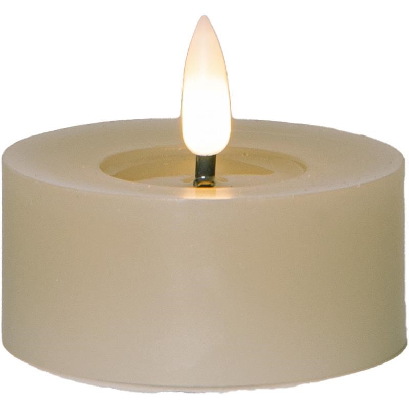 LED větší čajová svíčka FLAMME SET/2ks béžová_0