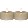 LED větší čajová svíčka FLAMME SET/2ks béžová_1