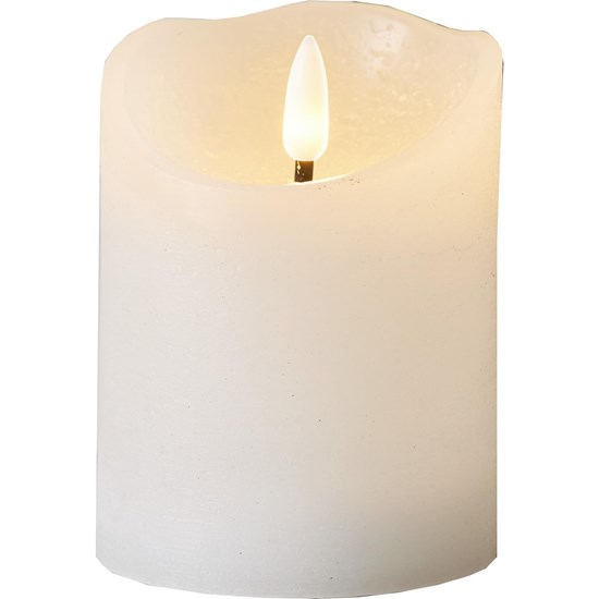 LED svíčka FLAMME RUSTIC 10 cm bílá_0